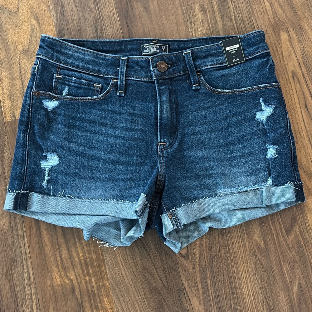 New Abercrombie & Fitch Harper Low Rise Jean Shorts size 0